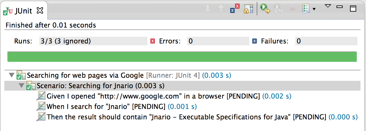 Jnario JUnit execution