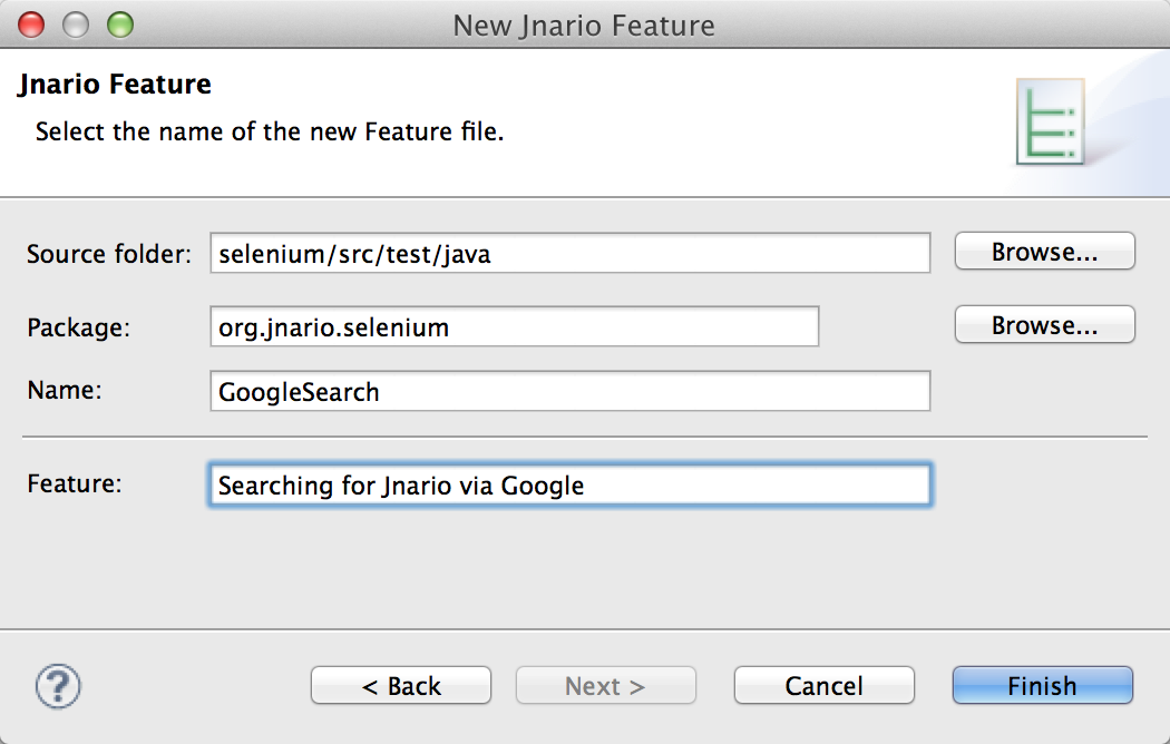 Jnario Feature Wizard